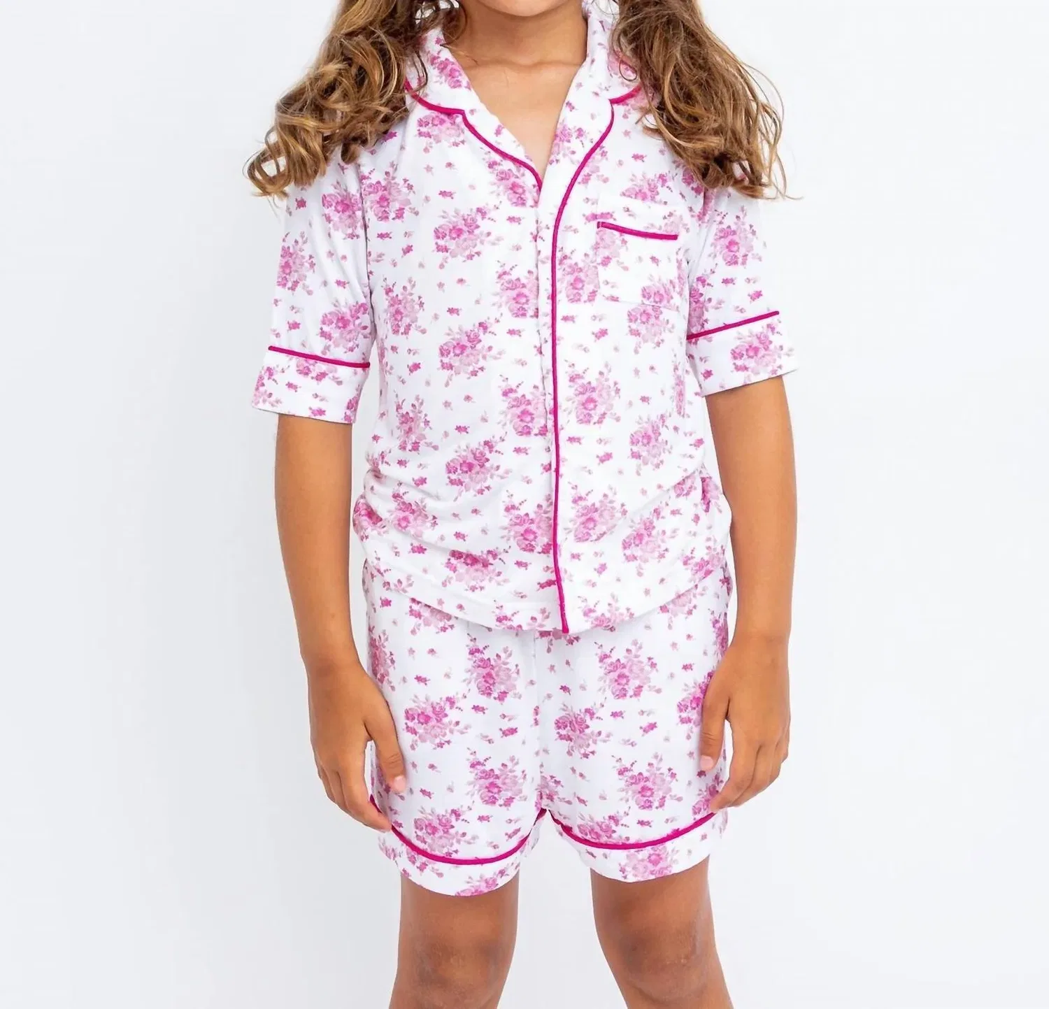 PREPPY GOOSE Пижамный комплект с цветочным принтом, розовый