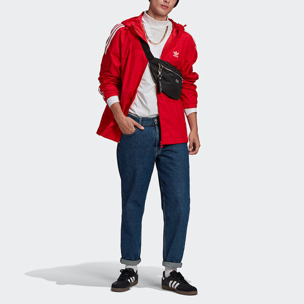 Куртка adidas originals 3-stripes Wb Fz Casual Sports Stand Collar Jacket Red, красный — фото 3