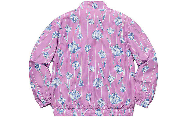 Куртка ss19 floral silk track jacket flowers purple Supreme, фиолетовый — фото 2
