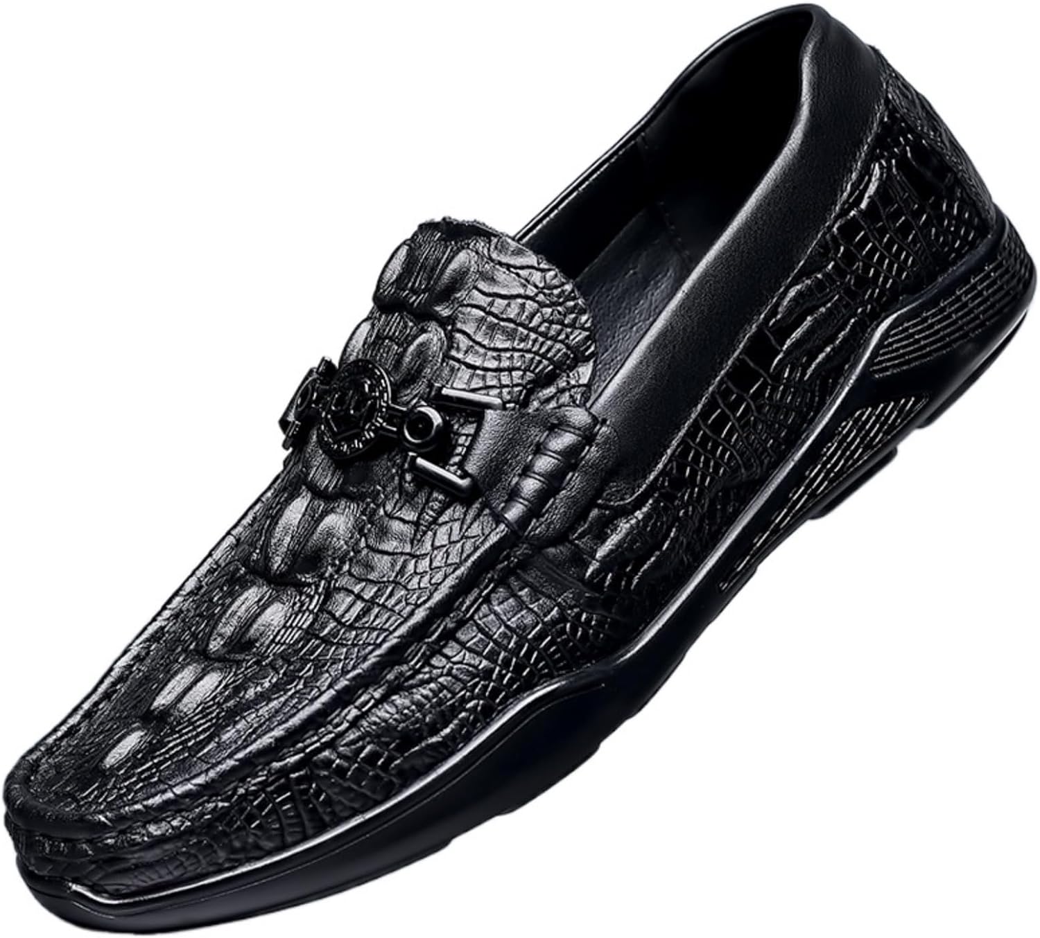 

Мужские классические кожаные деловые туфли с модными принтами и плоской подошвой, в стиле мокасин с пряжкой. Подходят для свиданий, свадеб, вечеринок и повседневной носки. Мужской стиль Houdbdol, черный