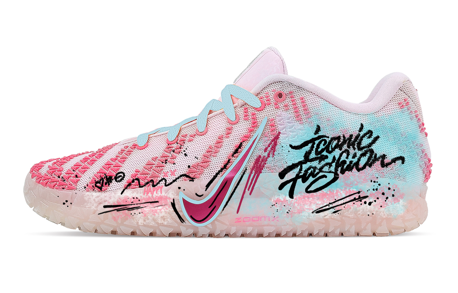 

Nike Мужские баскетбольные кроссовки Ja Morant 3 Urban Chic Style Pink Tide Rebound Grip Low top, сине-розовые