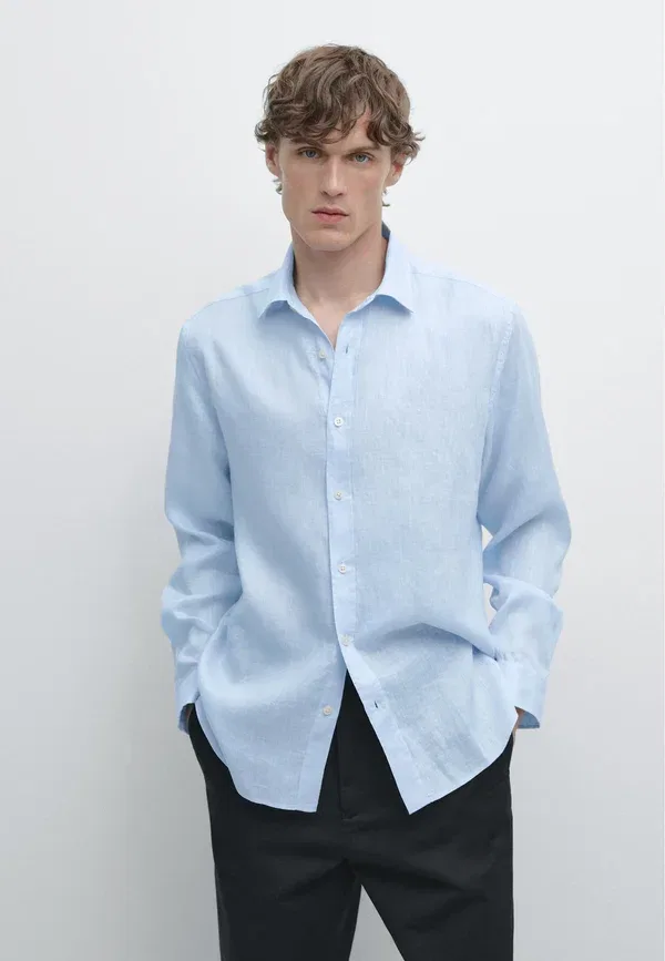 Рубашка Massimo Dutti, светло-голубой