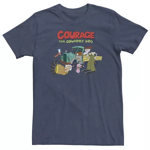 

Футболка с принтом Courage the Cowardly Dog больших размеров Licensed Character, синий