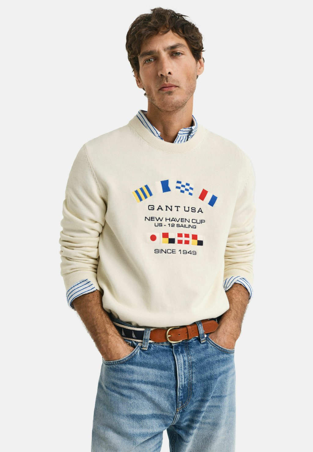 

Свитер CREW NECK GANT, слоновая кость