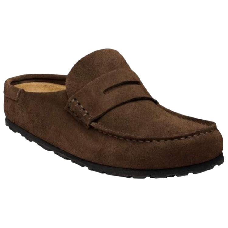 Birkenstock Naples устойчивые к истиранию закрытые тапочки Unisex Coffee Regular Loose Fit — фото 2