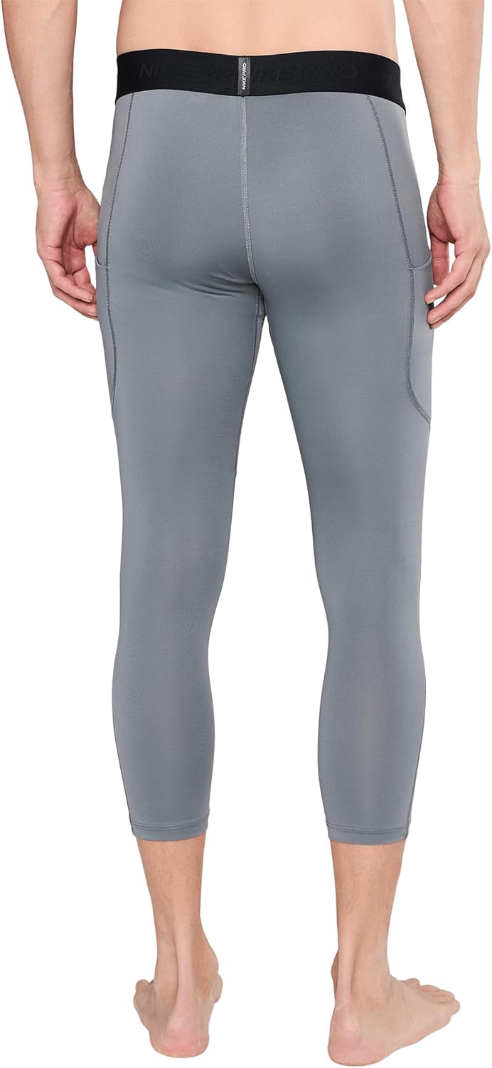 Мужские леггинсы для фитнеса Nike Pro Dri длиной 3/4, Gray — фото 4