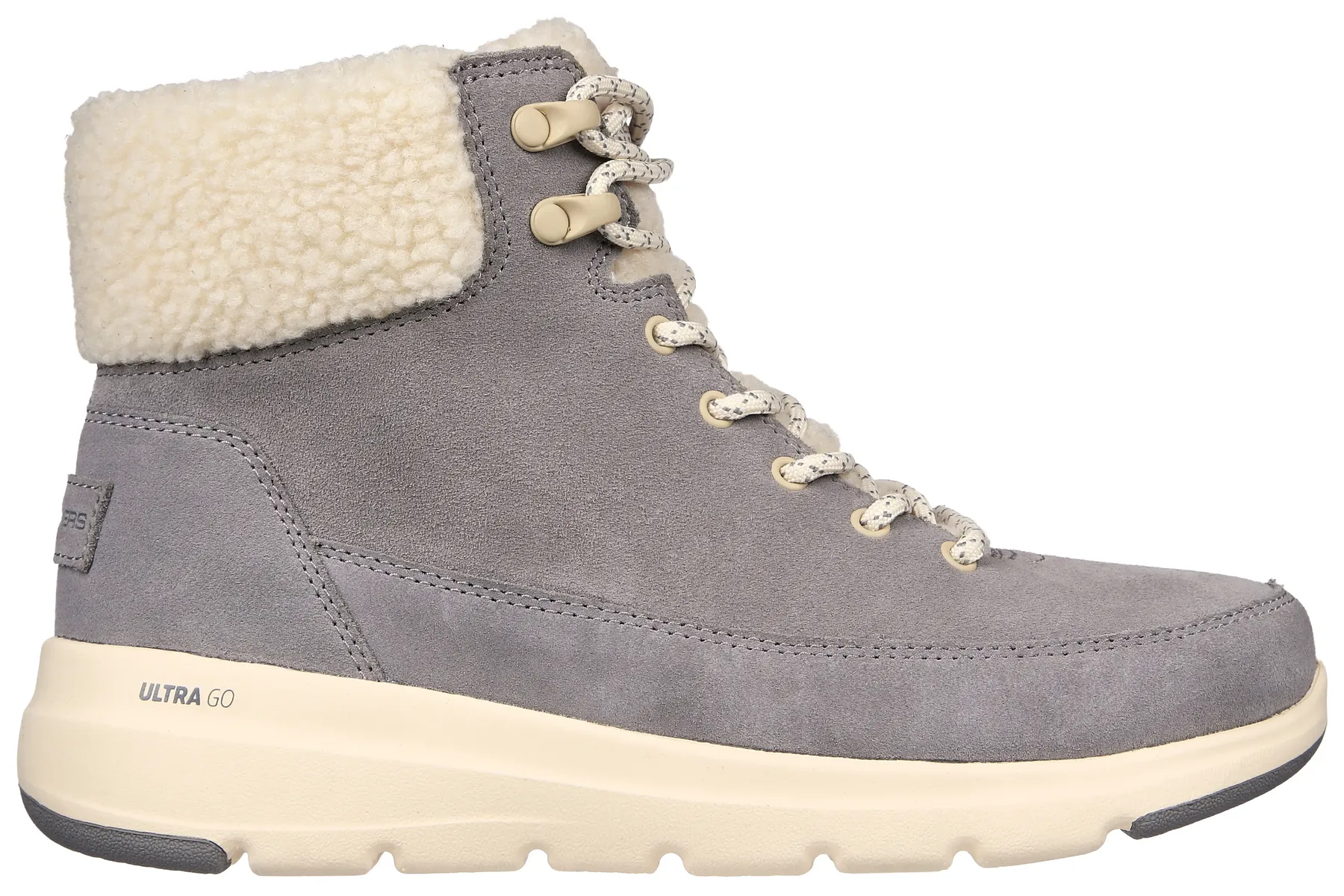 Зимние ботинки Skechers на шнуровке с мехом, серый — фото 3