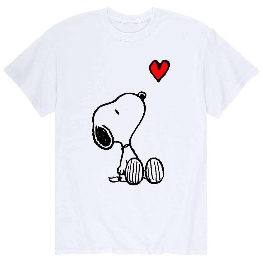 

Мужская футболка Peanuts Valentine Snoopy с красным сердцем Licensed Character, белый