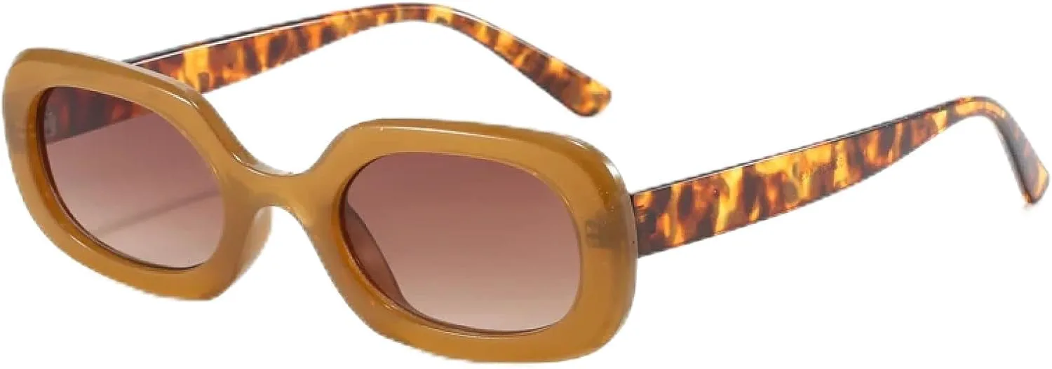 

Классические ретро-панк солнцезащитные очки в маленькой оправе, модные ретро-прямоугольные женские очки с защитой от УФ-излучения UV400 TVTBBVV, Hawksbill Brown