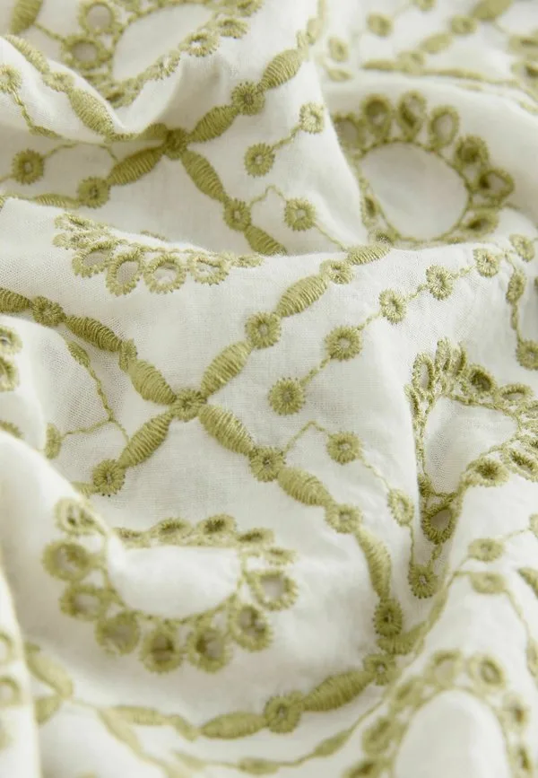 Рубашка с коротким рукавом и текстурированной вышивкой, стандартного кроя Next, Green Broderie — фото 3