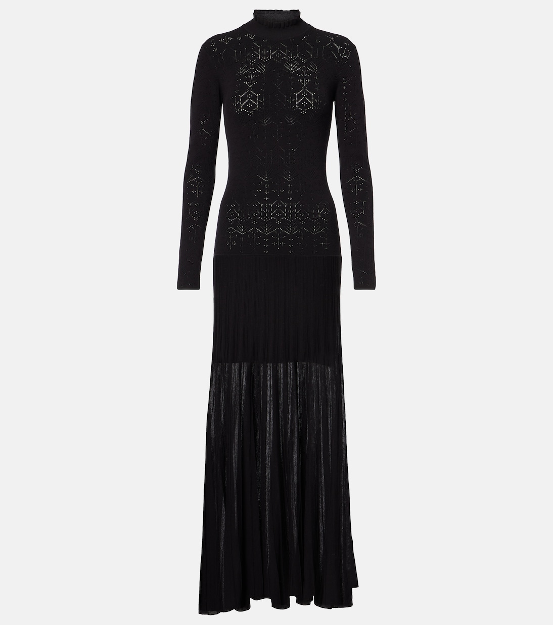 

Платье-макси с воротником-стойкой Gisole Pointelle Isabel Marant, черный