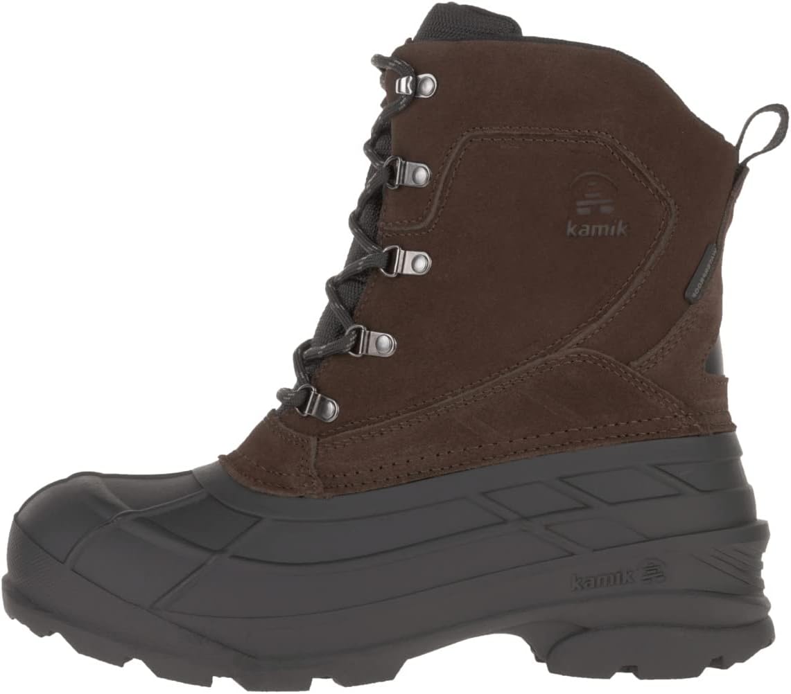 

Мужские зимние ботинки Kamik Fargo 2 Wide - утепленные 145 г снежные ботинки - водонепроницаемые широкие, темно-коричневый