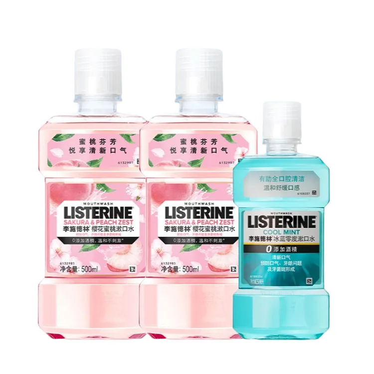 Listerine Ополаскиватель для полости рта Ice Blue Zero Degree Cherry Blossom Peach, 500 мл