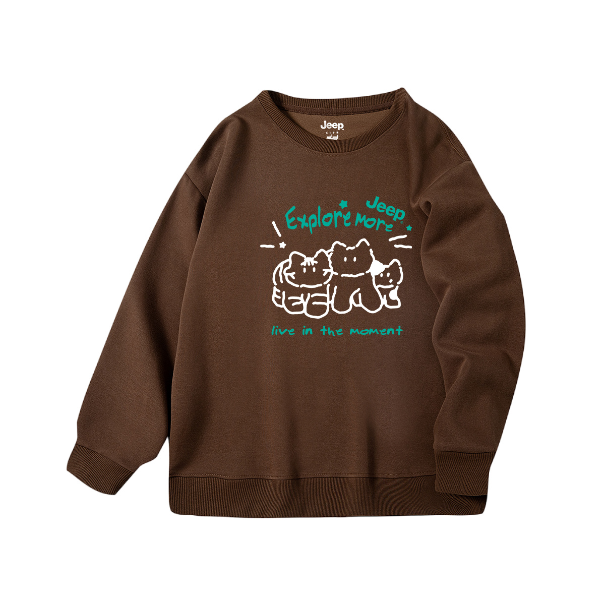 

Детский свитшот с круглым вырезом Moderate Jeep, coffee