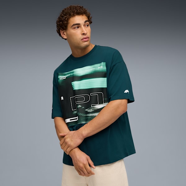 

Мужская футболка с символикой автоспорта Formula 1 75 Years Puma, зеленый