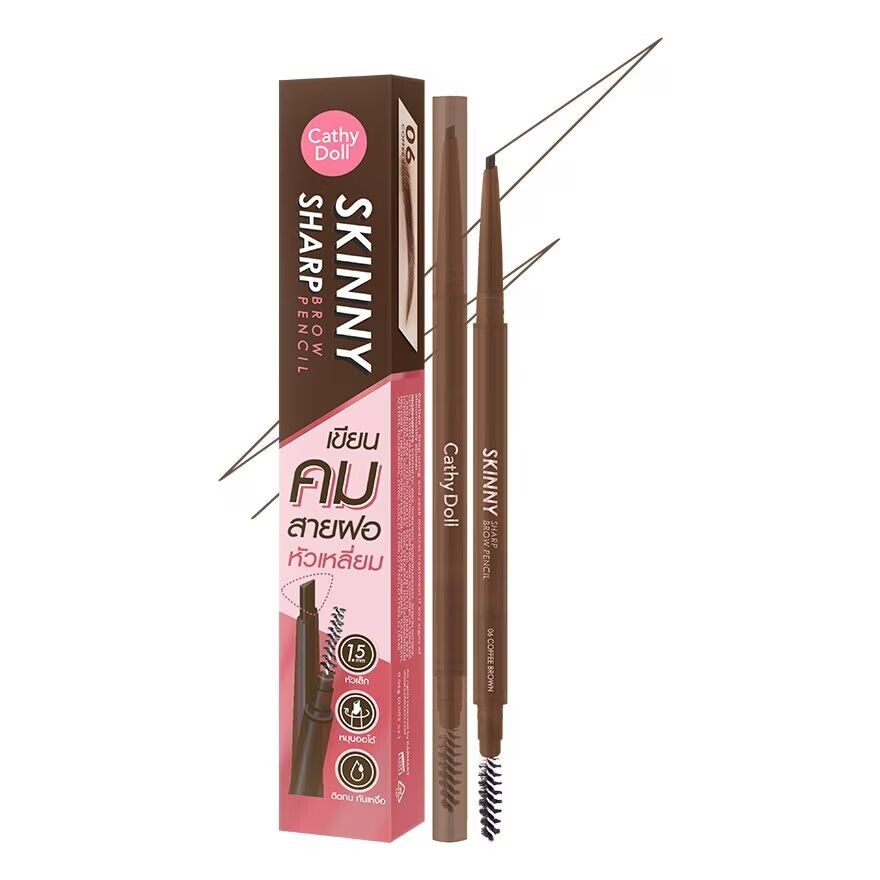 

Cathy Doll Карандаш для бровей Skinny Sharp 0,06 г 06 Кофейно-коричневый, Coffee Brown