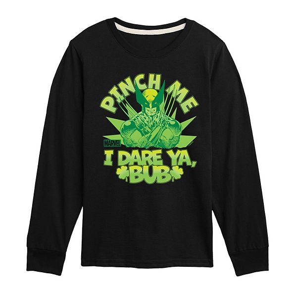 

Футболка с длинным рукавом Marvel Wolverine Pinch Me I Dare Ya, Bub для мальчиков 8-20 Licensed Character, Black
