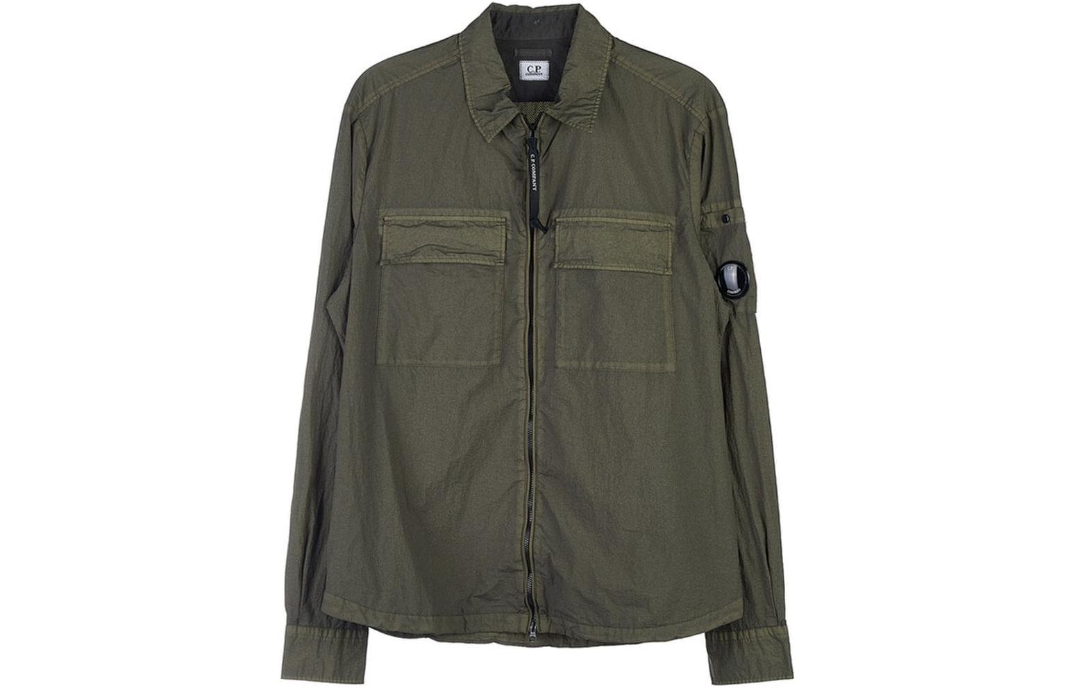 

C.P.Company Застёгивающаяся на молнию рубашка с логотипом, Olive