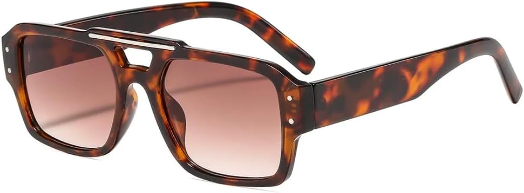 

Ретро женские солнцезащитные очки с персонализированной оправой и заклепками; мужские модные универсальные повседневные очки с защитой от УФ-излучения UV400 UATXTAU, Leopard Tea