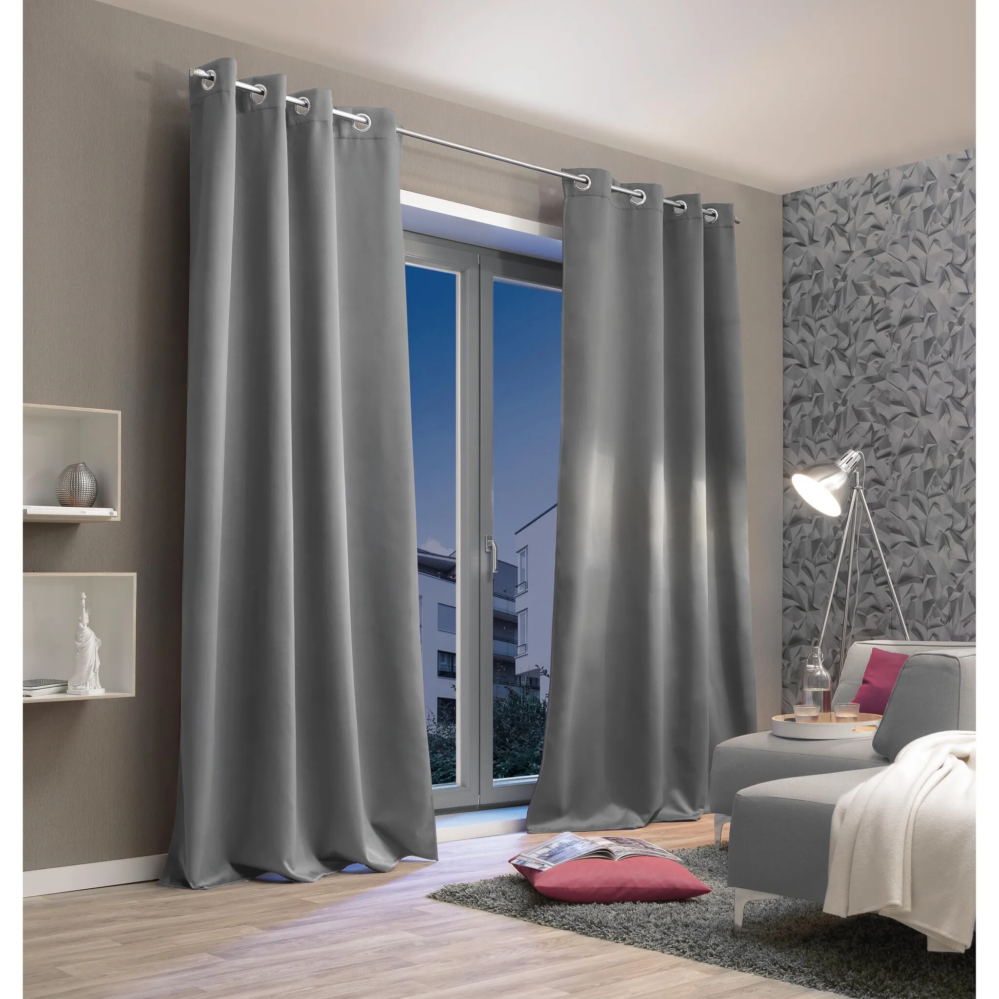 

Штора Home Basics «ДАРИЯ», (1 шт.), ВxШ: 245x135, серый