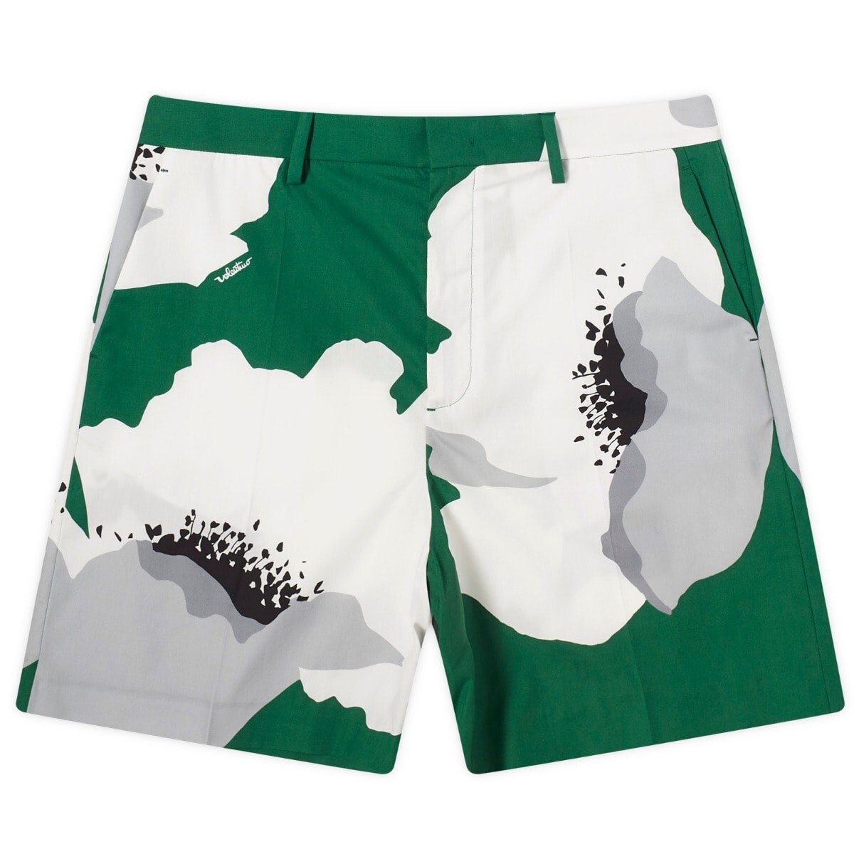 

Шорты Valentino Flower Portrait Short, цвет Smeraldo/Grigio
