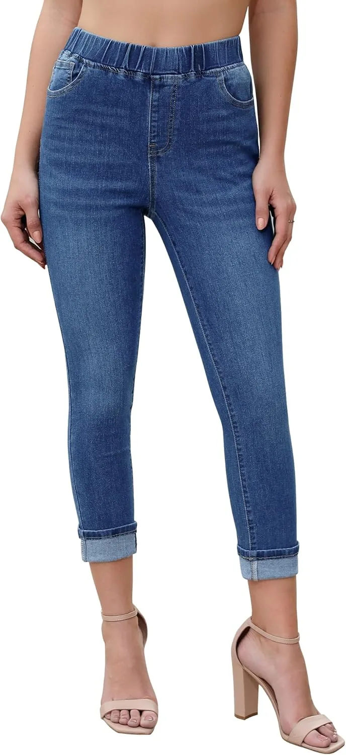 

Женские капри Vetinee с высокой талией на резинке