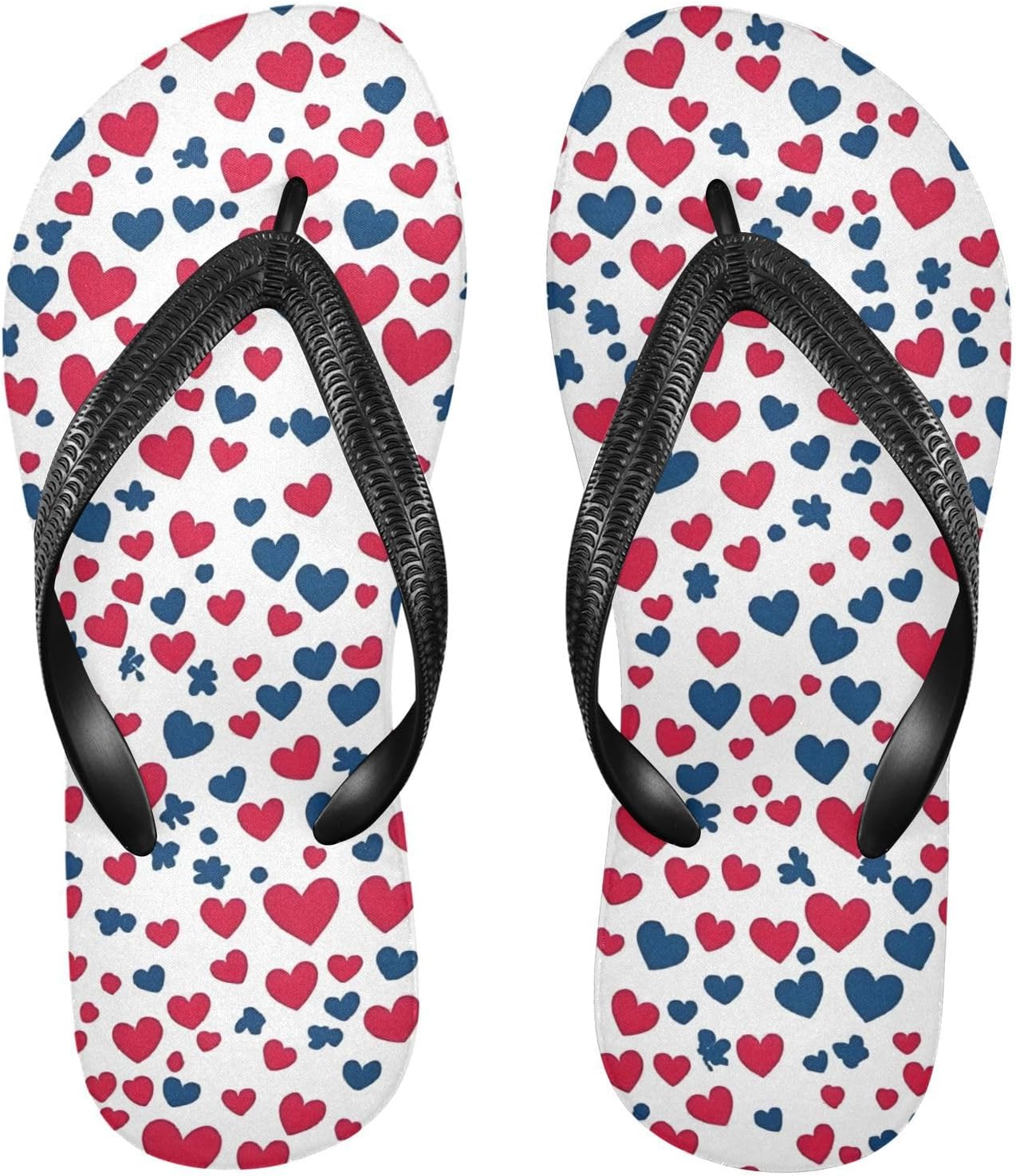 

Женские и мужские пляжные шлепанцы Blue Stars Red Heart, летние повседневные сандалии для душа 20861053 Kfbe, красный/синий