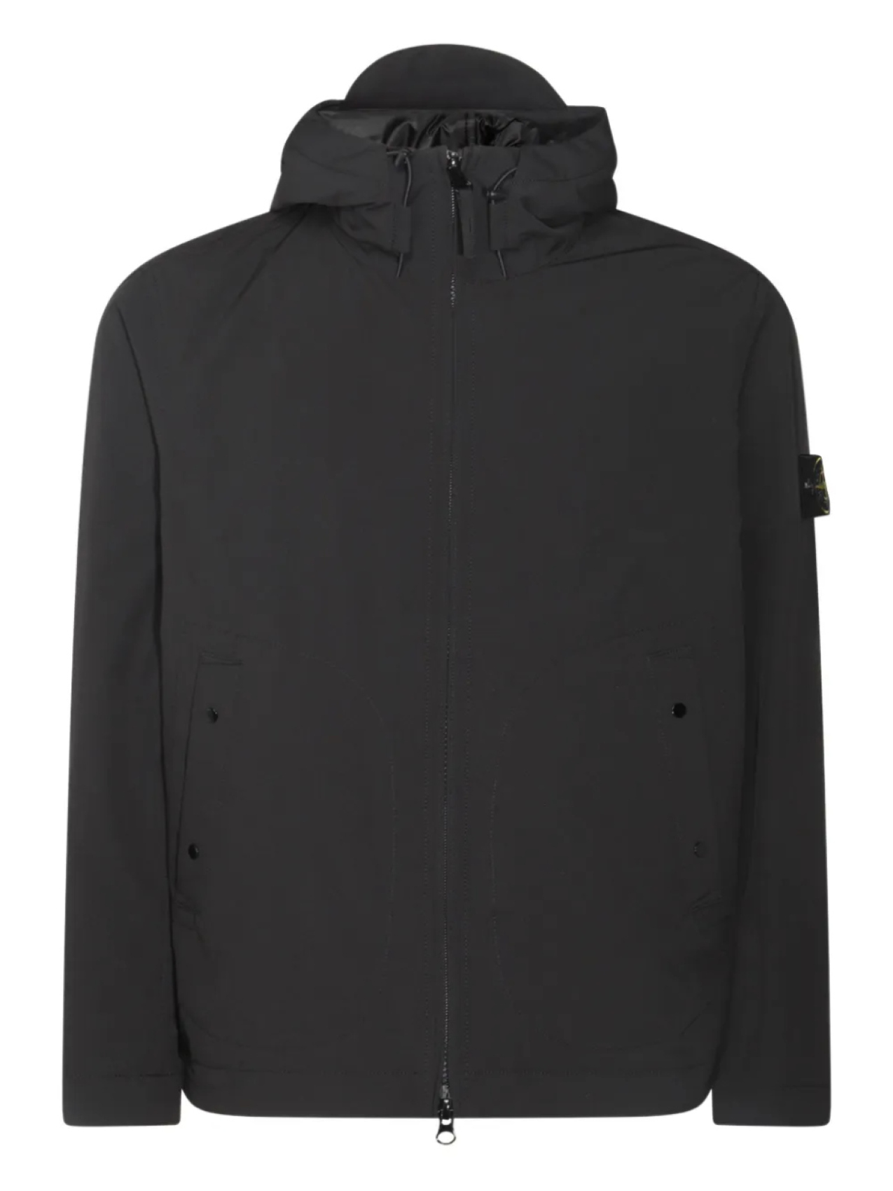 

Куртка с капюшоном из мягкого материала Stone Island, черный