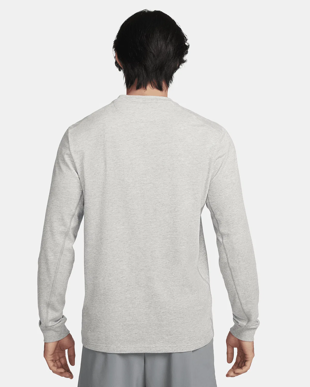 Мужская длинная футболка Dri-FIT Versatile Top Nike Primary, Dark Grey Heather/Heather/Smoke Grey — фото 2
