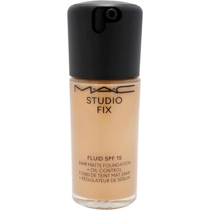 MAC Studio Fix Fluid SPF 15 24-часовая матовая основа плюс контроль жирности NC40 для женщин, 1 унция — фото 2