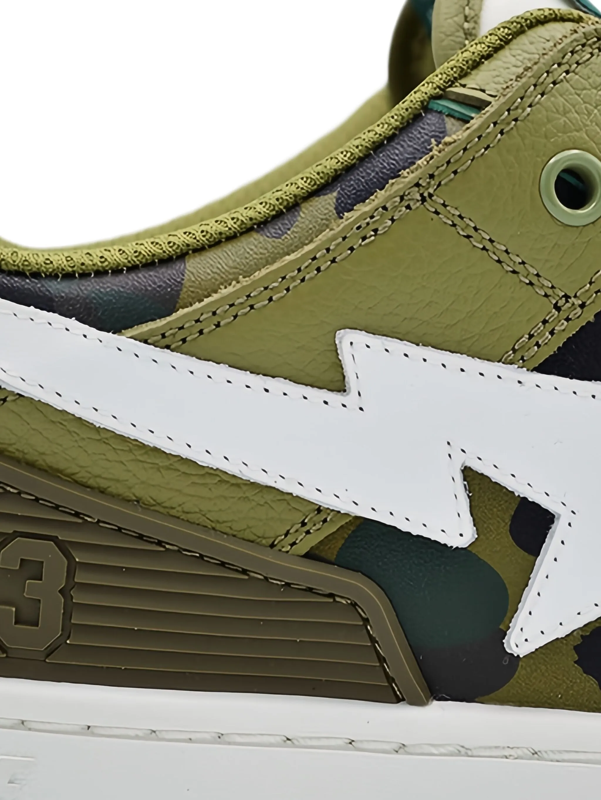 Кроссовки Sk8 Sta Olive Drab/Green Camo A Bathing Ape, зеленый — фото 4