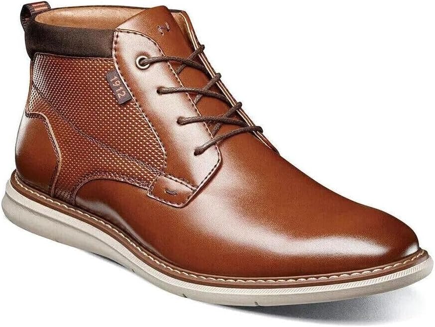 

Мужские ботинки Nunn Bush Chase Plain Toe Chukka современного дизайна, Cognac