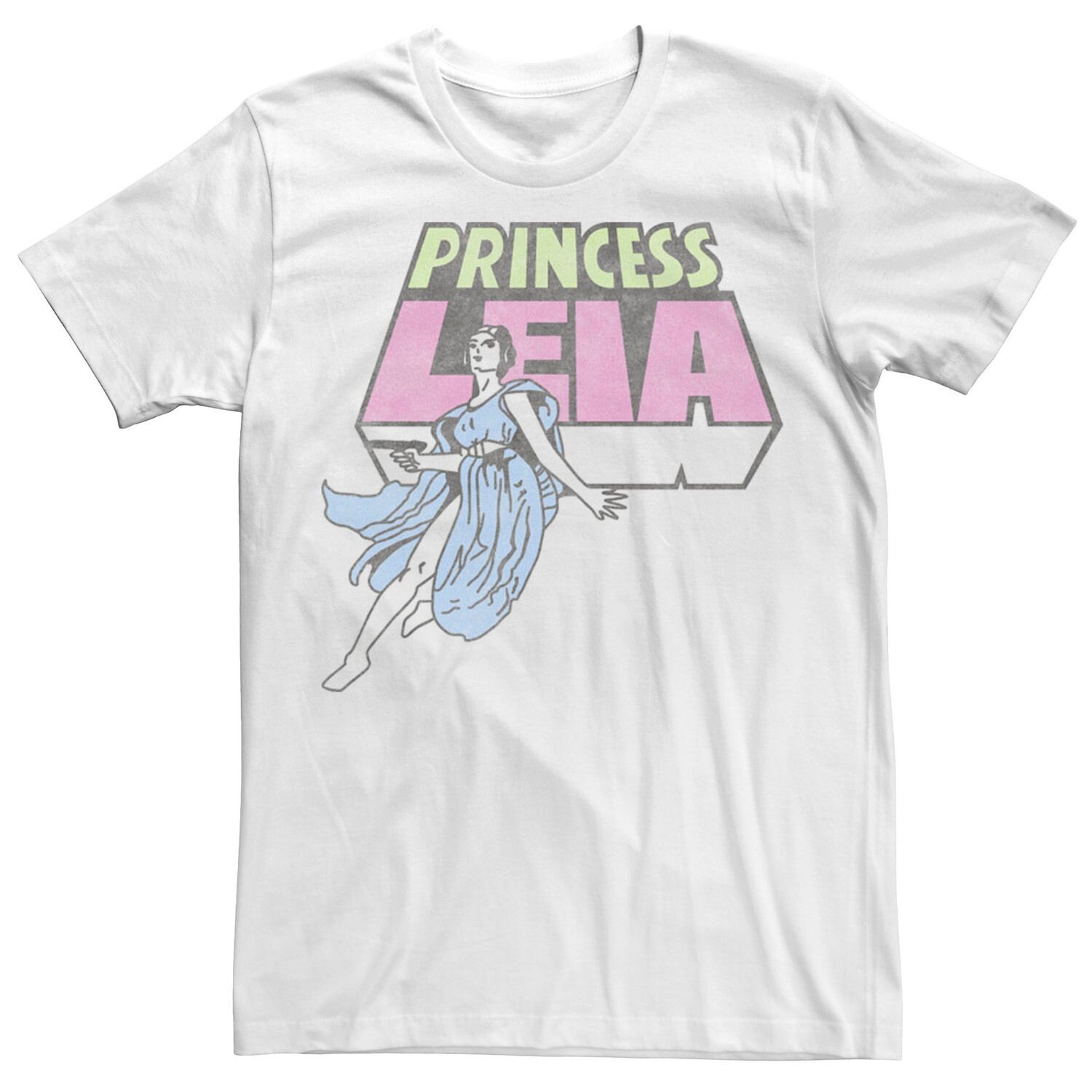 

Мужская винтажная футболка с выцветшим плакатом «Принцесса Лея» в стиле «Звездных войн» Licensed Character