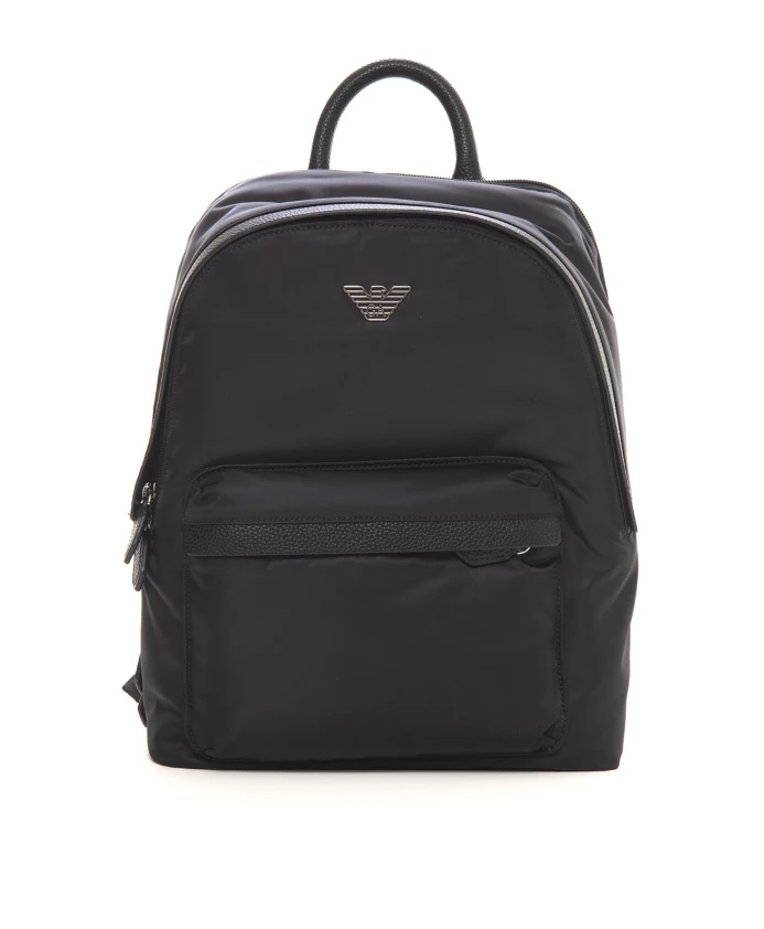 

Рюкзак из парусины с карманом на молнии Emporio Armani, черный