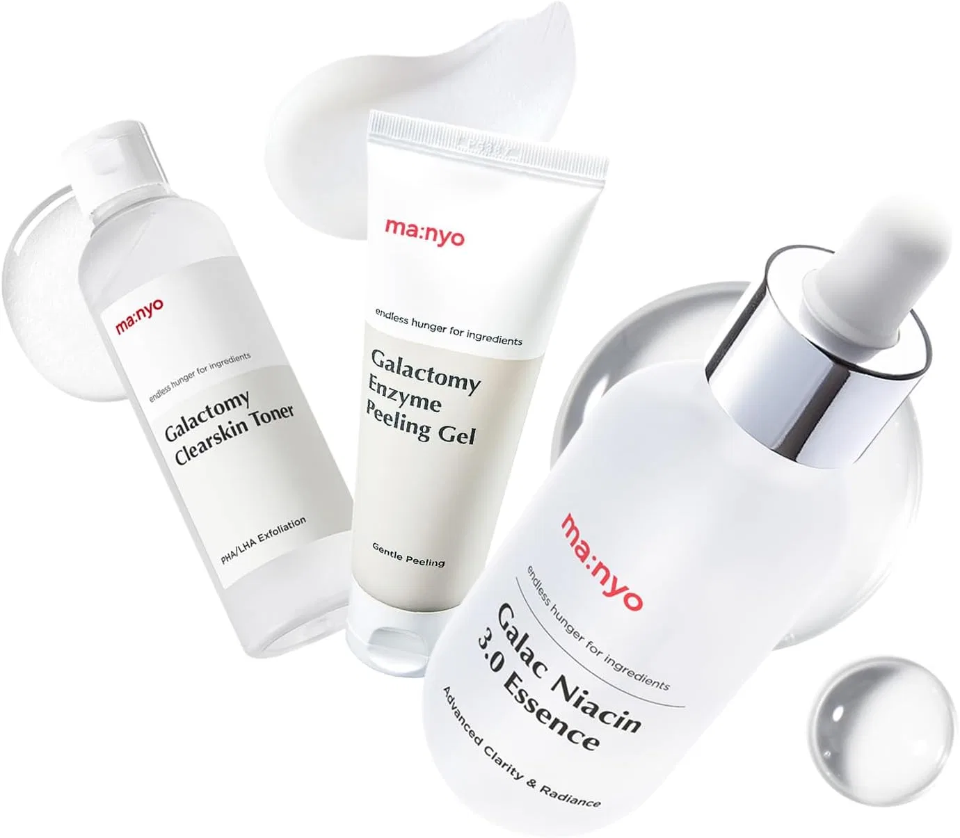 Набор для ухода за кожей Ma:Nyo Manyo Zaraku Clear Skin Complete Set с пилинг-гелем 75 мл, тонером 210 мл и сывороткой 30 мл