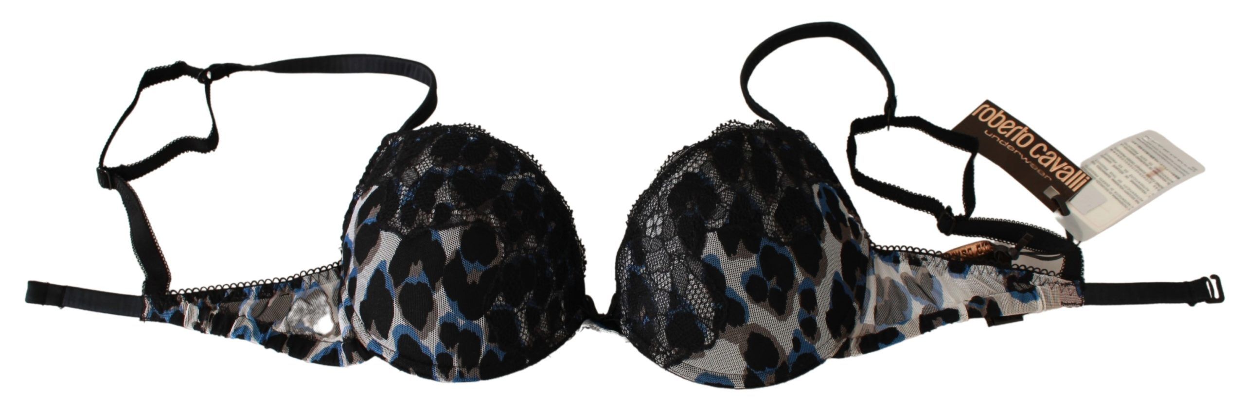 Элегантный черный кружевной бюстгальтер Reggiseno Roberto Cavalli — фото 4