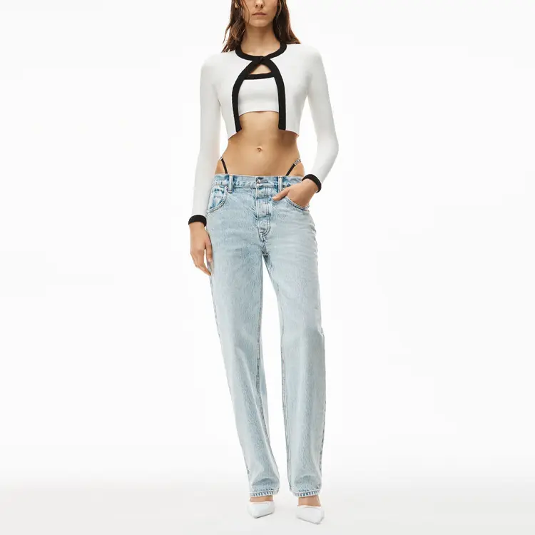 Джинсовые брюки женские светло-голубые Alexander Wang — фото 3