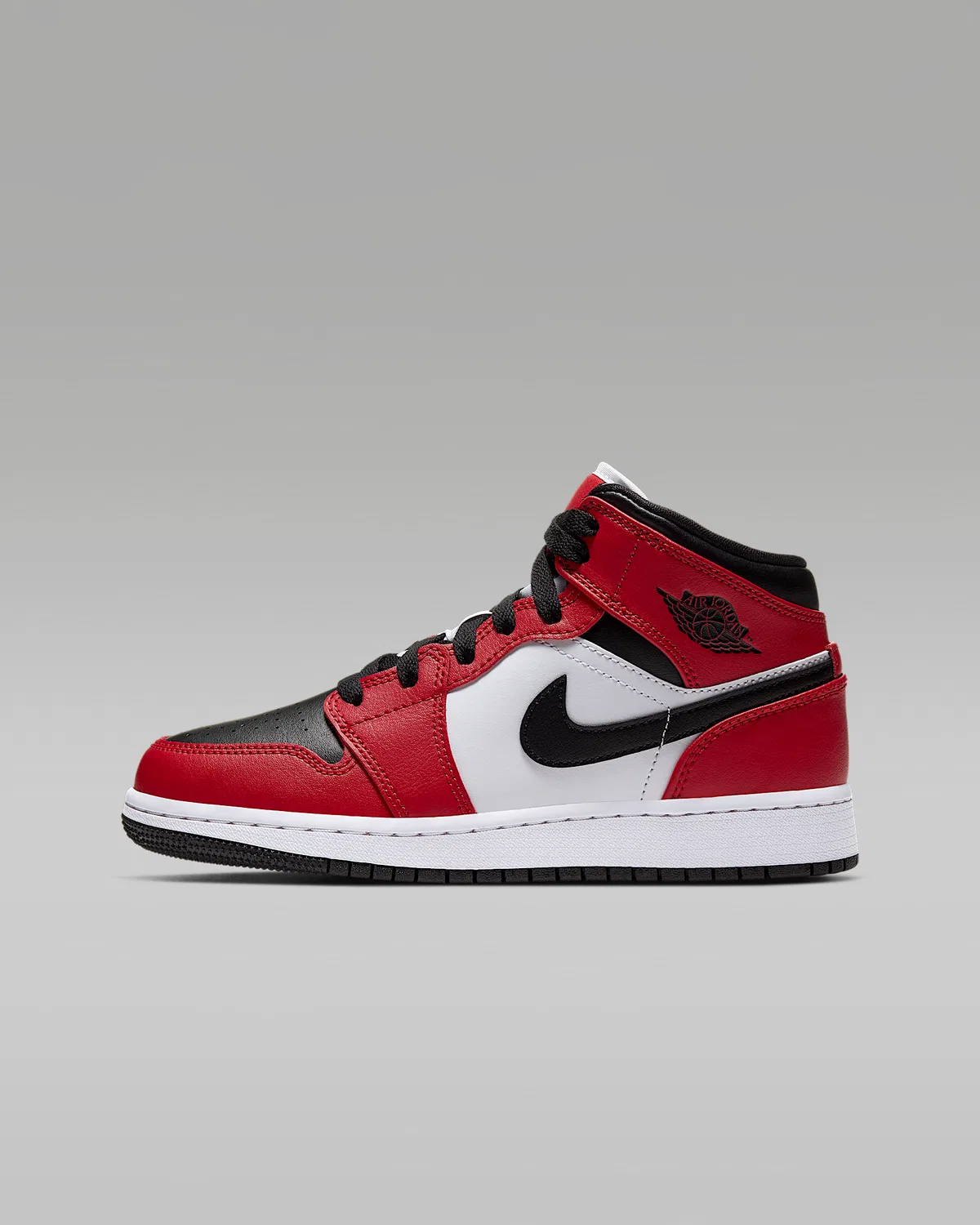 Кроссовки Jordan 1 Mid для детей старшего возраста, Black/Gym Red/Black