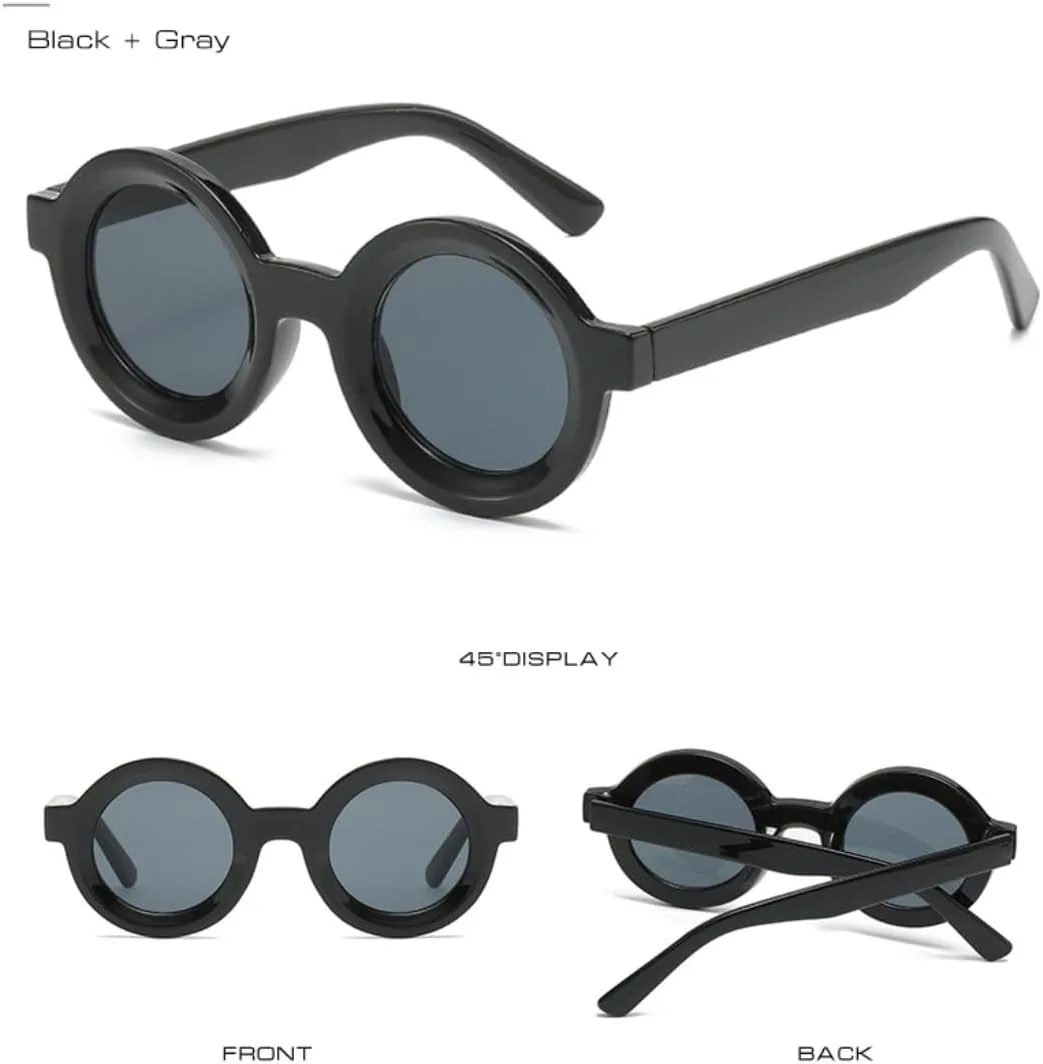 

Круглые солнцезащитные очки для женщин, защита от УФ-излучения UV400, винтажный панк, оранжевый градиент, модные женские очки для мужчин VRTRFFTR, Red Grey