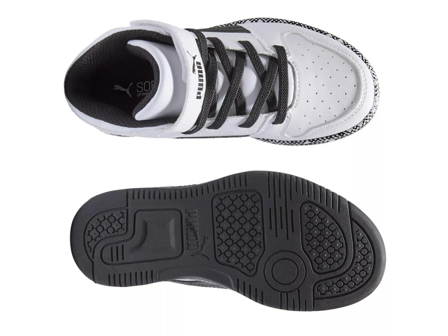 Кроссовки Puma Rebound Layup Halftone — детские, белые/черные — фото 3
