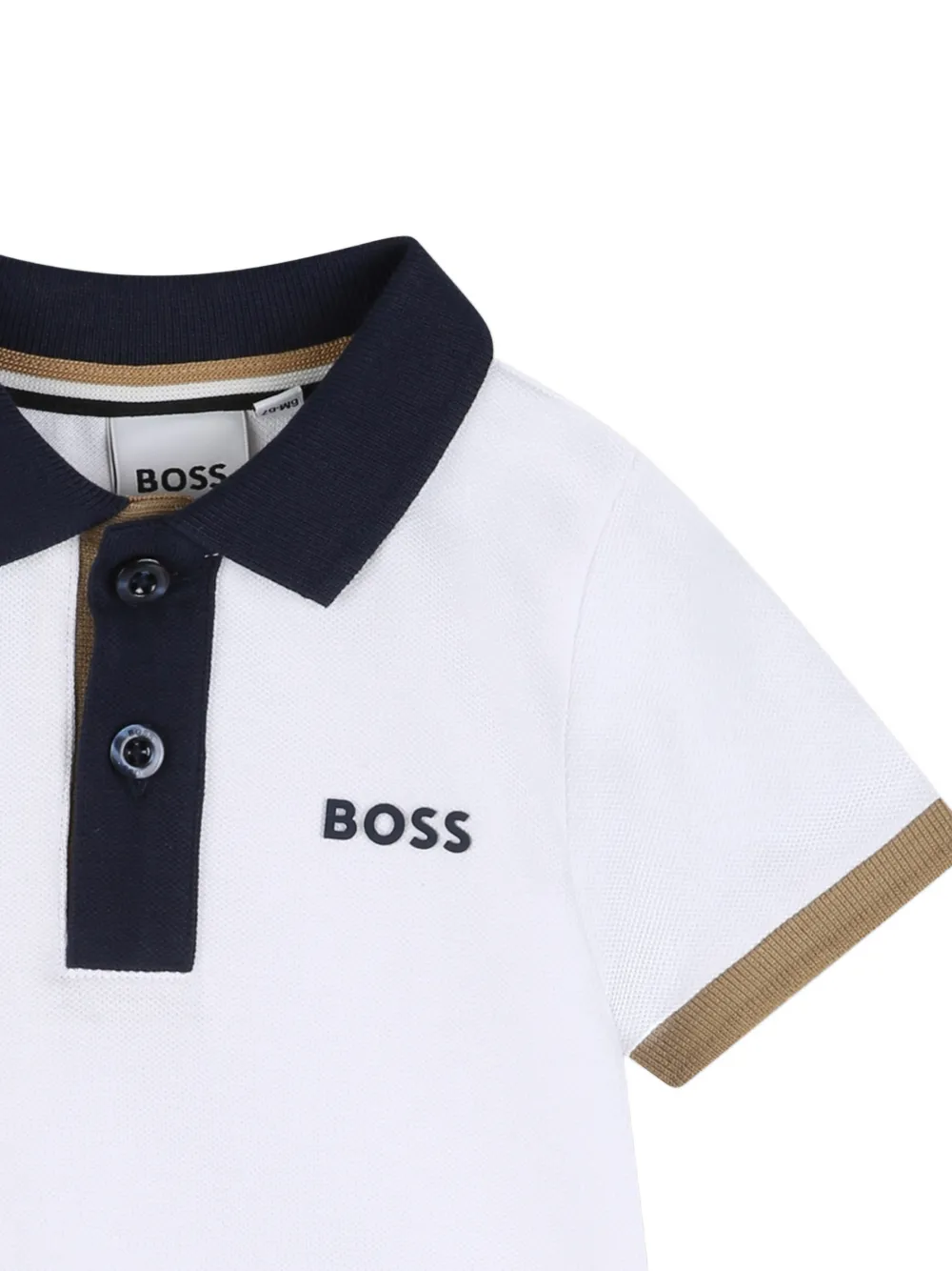 Рубашка поло с короткими рукавами Boss Kidswear, белый — фото 3