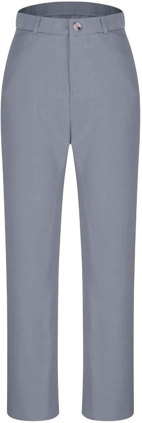 Широкие брюки для женщин Mid Rise модные однотонные прямые брюки Casual для работы и отпуска Fashion 2025 Generic, серебряный — фото 4
