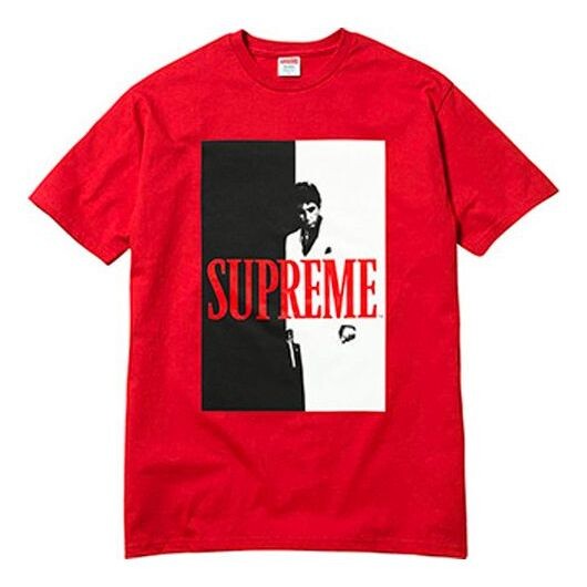 

Футболка fw17 scarface split red tee 'red black white' Supreme, красный