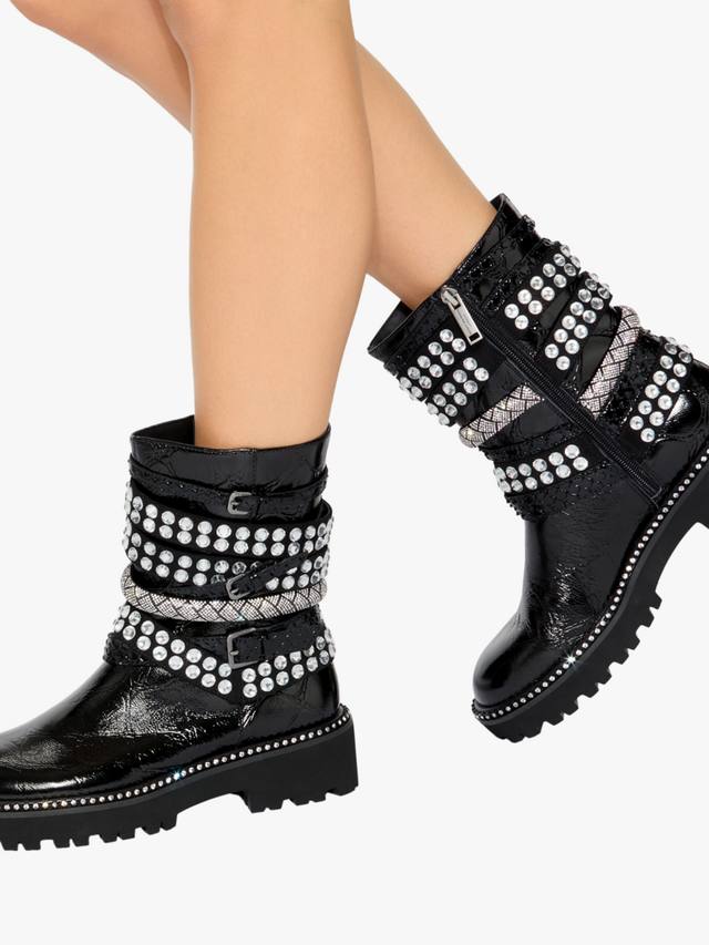 Кожаные мотоциклетные ботинки с несколькими ремнями Kurt Geiger London, Black — фото 2