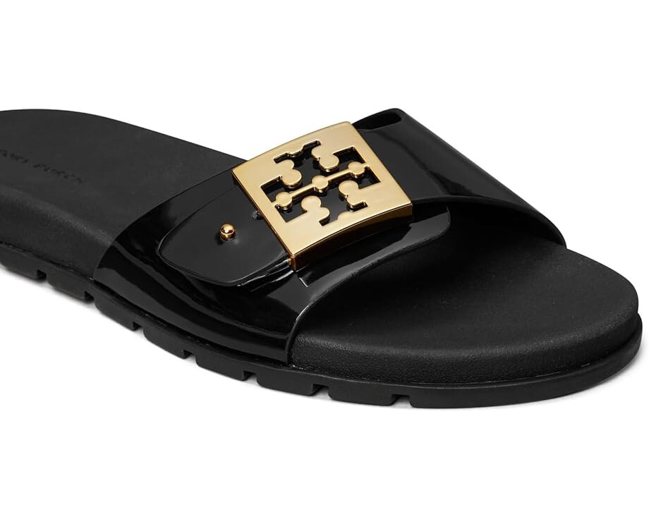 Сандалии Tory Burch Buckle Slide, цвет Perfect Black/Gold/Perfect Black — фото 4
