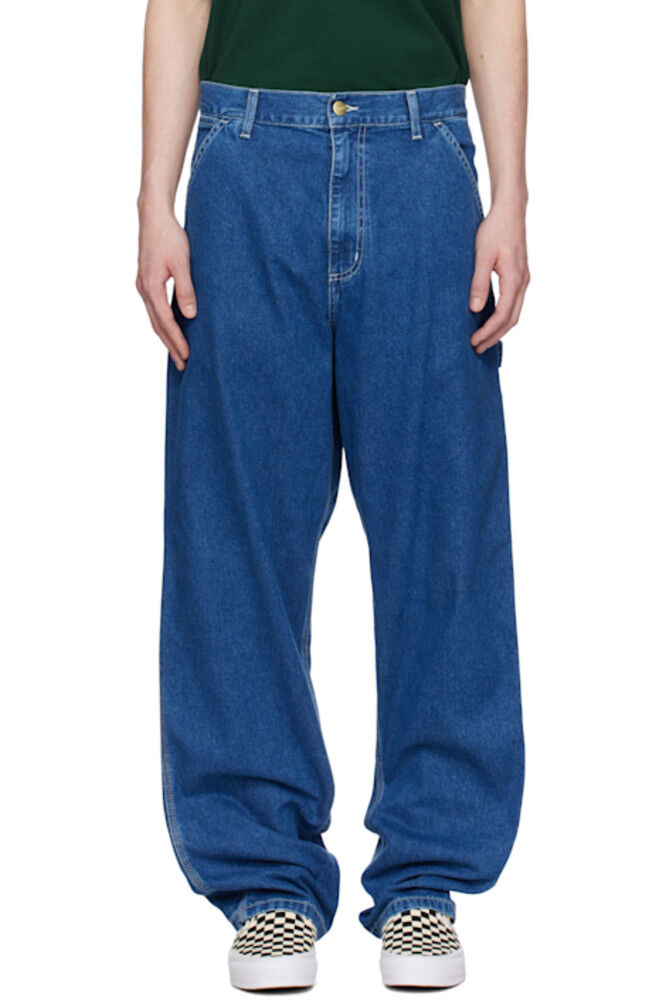 

Синие джинсы с защипом до колена Carhartt Work In Progress