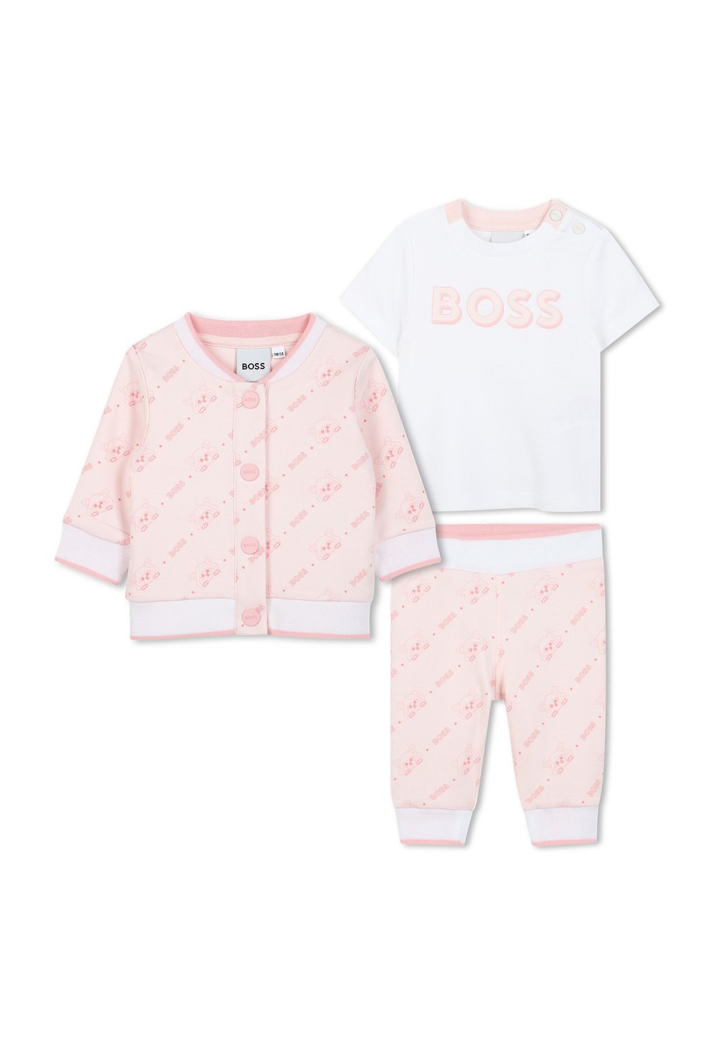 

Футболка с принтом BABY TROUSERS CARDIGAN SET GIFT BOX BOSS Kidswear, фуксия
