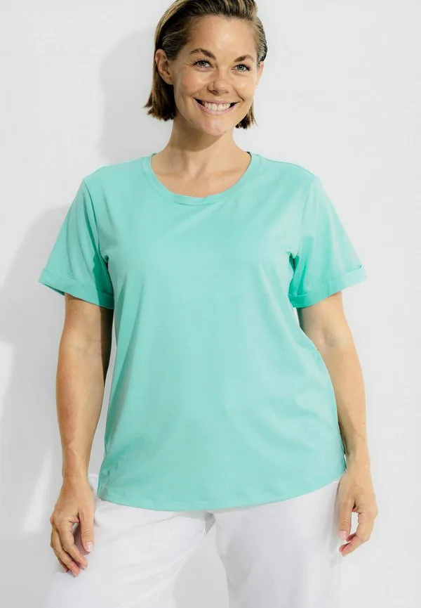 

Футболка с защитой от уф-излучения upf 50, быстросохнущая, базовая футболка. Ulla Popken, Emerald, Зеленый, Футболка с защитой от уф-излучения upf 50, быстросохнущая, базовая футболка. Ulla Popken, Emerald