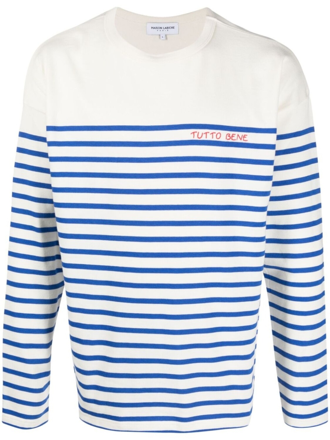 

Полосатая футболка с длинными рукавами Maison Labiche, синий