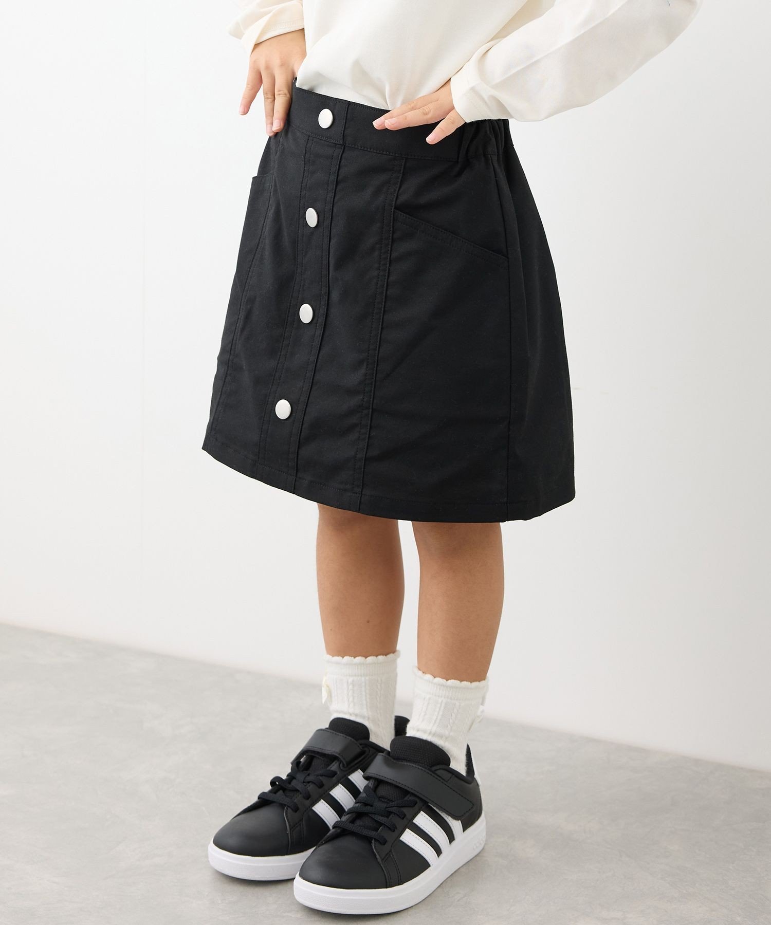 Юбка на пуговицах спереди с брюками внутри ROPE' PICNIC KIDS, Black (01) — фото 4